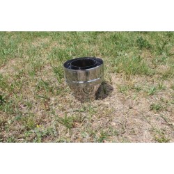 Переходник с одностенной трубы на двустенную ф115/180