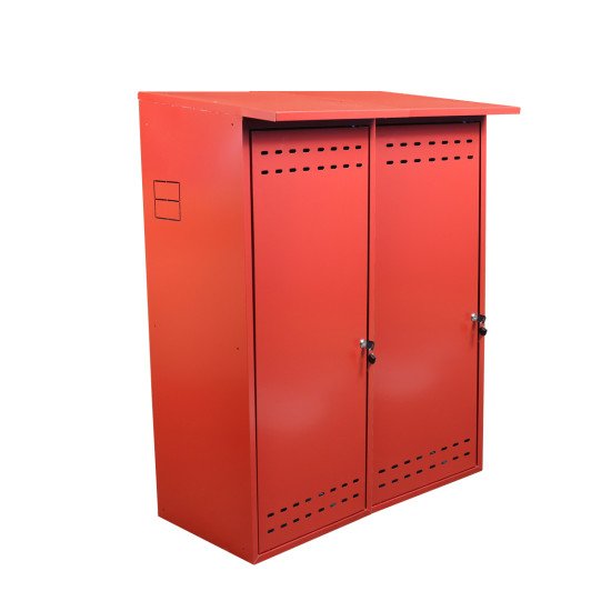 Шкаф ComfortProm для двух газовых баллонов оцинкованный красный
