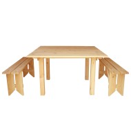 Стол со скамейками деревянные ComfortProm