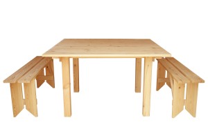 Стол со скамейками деревянные ComfortProm