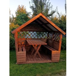 Беседка деревянная ComfortProm Теремок с двухскатной крышей 2x2 метра БЕСПЛАТНАЯ ДОСТАВКА ПО БЕЛАРУСИ