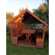 Беседка деревянная ComfortProm с двухскатной крышей 2x2 метра