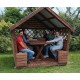 Беседка деревянная ComfortProm с двухскатной крышей 2x2 метра