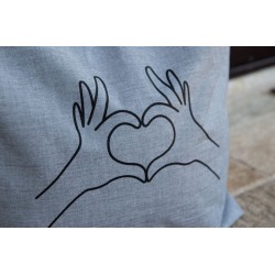 Сумка шоппер женская серая на молнии на плечо